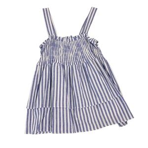 Entro 325 - Blue White‎ Stripe Tank Top - Size L Y2K boho chic